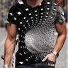 Новая летняя мужская модная футболка, мужская футболка с принтом Visual Vortex, топ