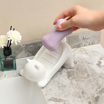 Yousheng 1/2Pcs держатель для мыла в ванной комнате нескользящий дизайн быстрый слив очаровательная мыльница для кошек легко чистится экономит мыло