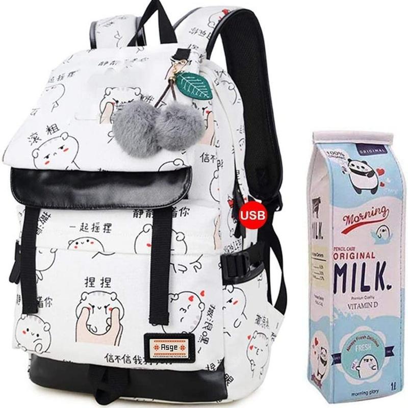 Asge женская модная школьная сумка Kawaii рюкзак с принтом для девочек повседневный водонепроницаемый рюкзак школьный подростковый рюкзак