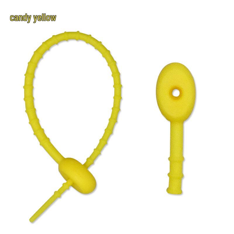 Multicolor TPR Silicone Zip Ties: Elastic Self-Locking, Reusable Cable Organizers & Keychain Pendants.