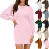 Women's Fashion Casual Round Neck Long-Sleeve Dress
