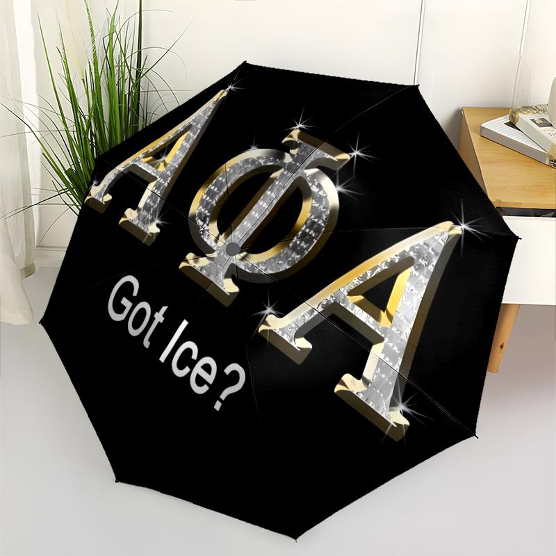 Складной зонт с принтом логотипа Alpha Phi Alpha, для улицы, отдыха и путешествий, прочная ткань зонта, подарок на день рождения и праздник