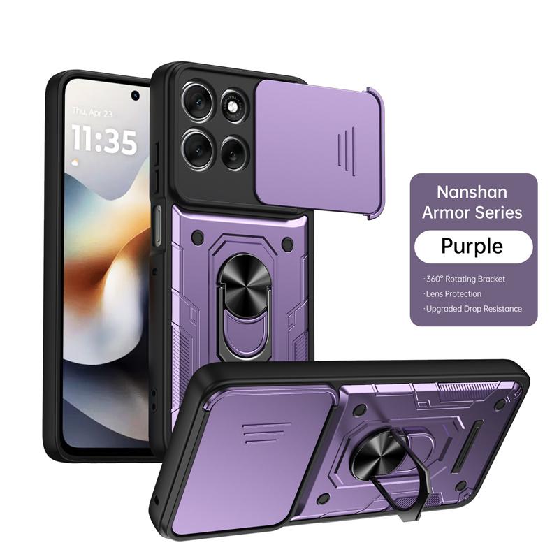 Чехол For Motorola Signature Case Слайдер Защитная крышка с защитой камеры Для Moto Edge 50 60 70 Fusion Pro Магнитное кольцо Держатель Подставка Coque