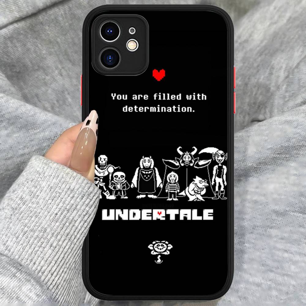 Силиконовый чехол для iPhone 16 15 14 13 12 11 Pro Max Plus X XS MAX с рисунком из игры Undertale, противоударный, матовый