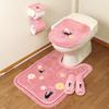 Delivery Service Long Toilet Mat Set 4 Piece Set Ghibli Gigi Hana Sanpo Toilet Mat 80 X 60cm Lid Cover Slippers Paper Holder Cover Pink Toiletries Set