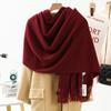 Women'S Thick Warm Solid Color Scarf Autumn And Winter New Style Cashmere Scarf Versatile Wool Scarf