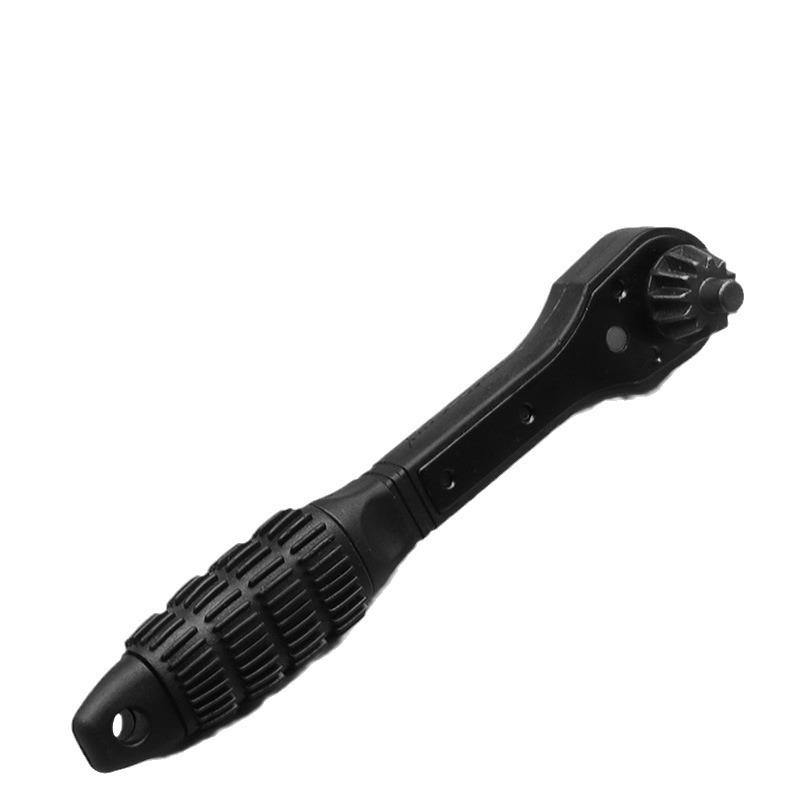 1PC 2-in-1 Drill Chuck Key Wrench, Black Fast Ratchet Wrench, Two-end Dual-purpose Wrench, Hardened