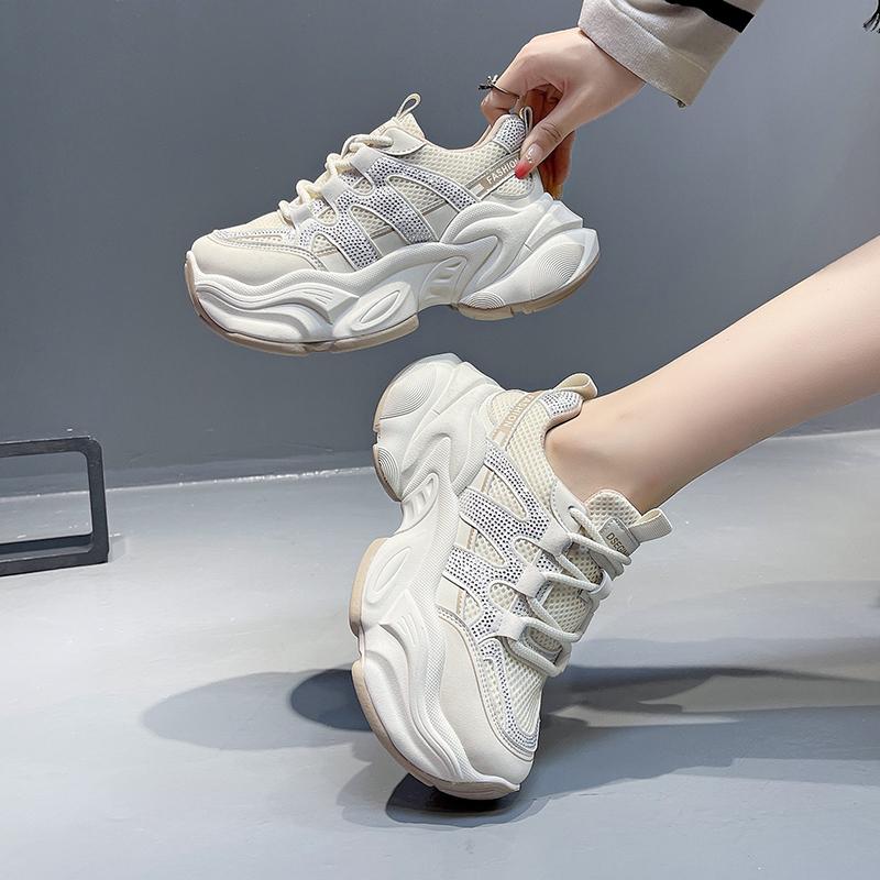 Мода Новая Мода Женские Теннисные Туфли Массивные Кроссовки для Женщин Весна Осень Толстая Подошва Папины Кроссовки Женские ПУ Кожа Платформа Кроссовки