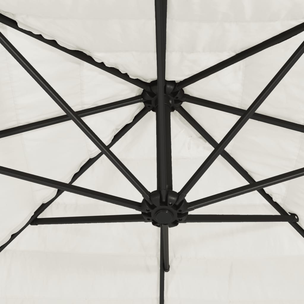 Vidaxl Parasol Ogrodowy Na Stalowym Słupku, Biały, 288X288X225 Cm