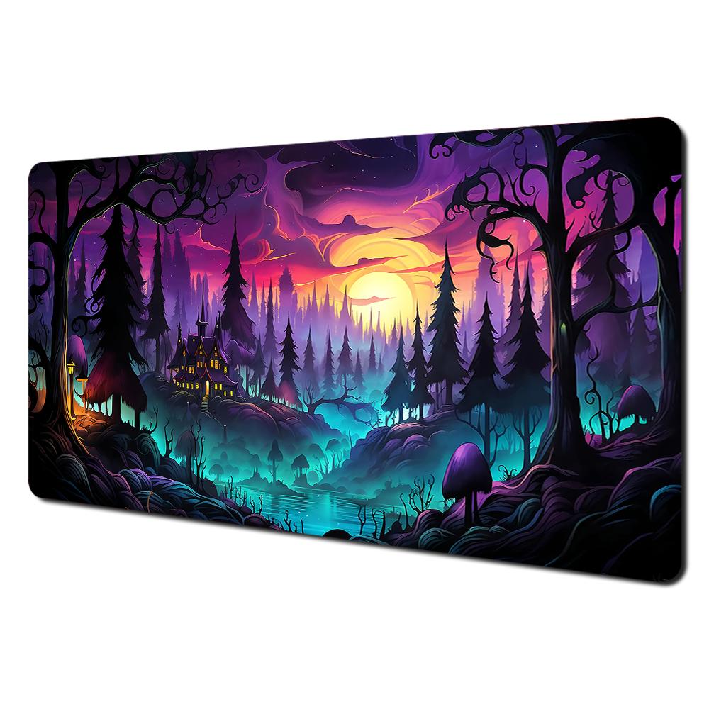 Full moon and night view theme Mouse Pad Desk Mat Stitched Edge NonSlip Durable pad for computer mouse Gaming pads tapis souris