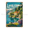 Lake Como Painterly Metal Plaque Poster Party Printing Vintage Print Create Tin Sign Poster