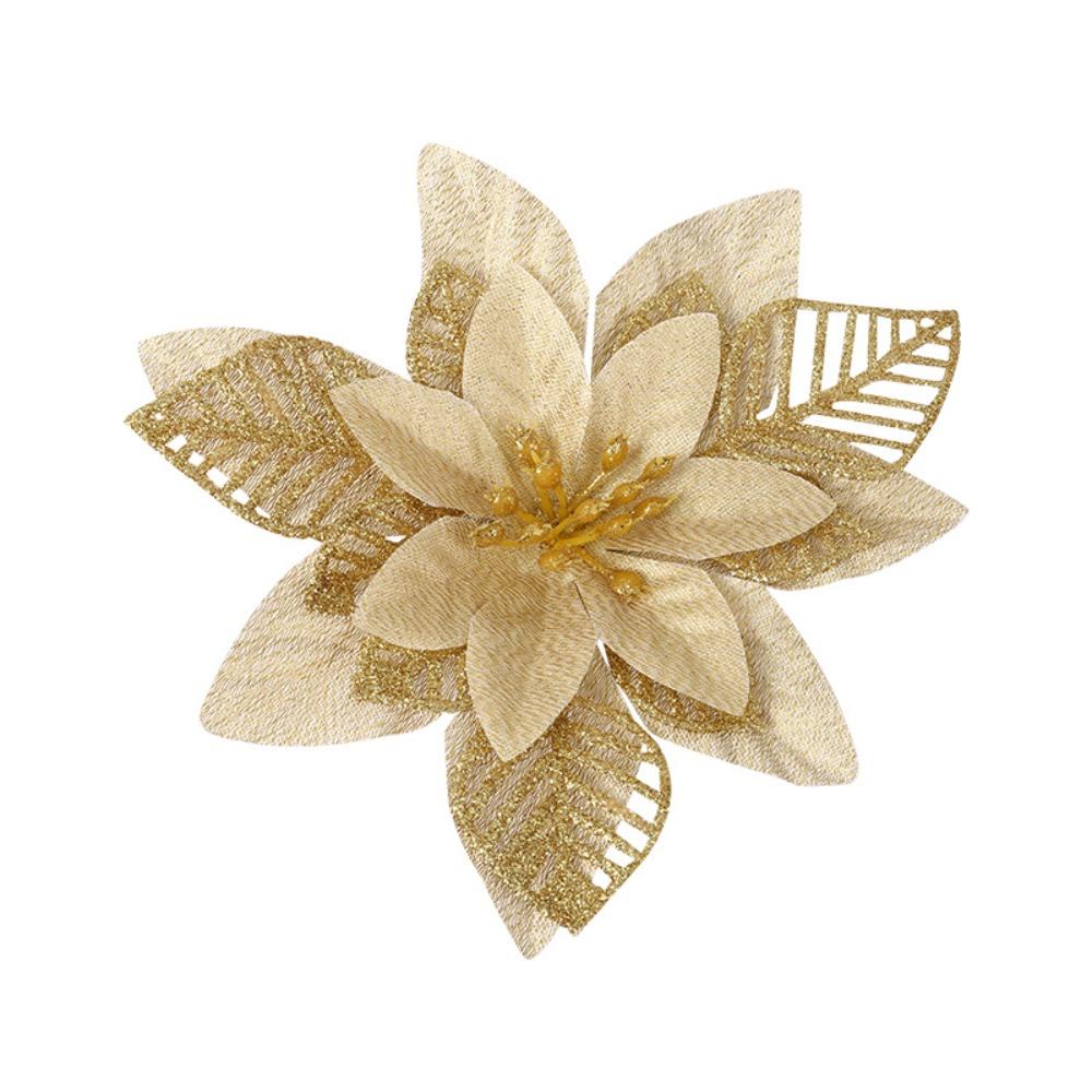 Большой цветок рождественская пуансеттия блестящий цветок 15 см елочные украшения новый год