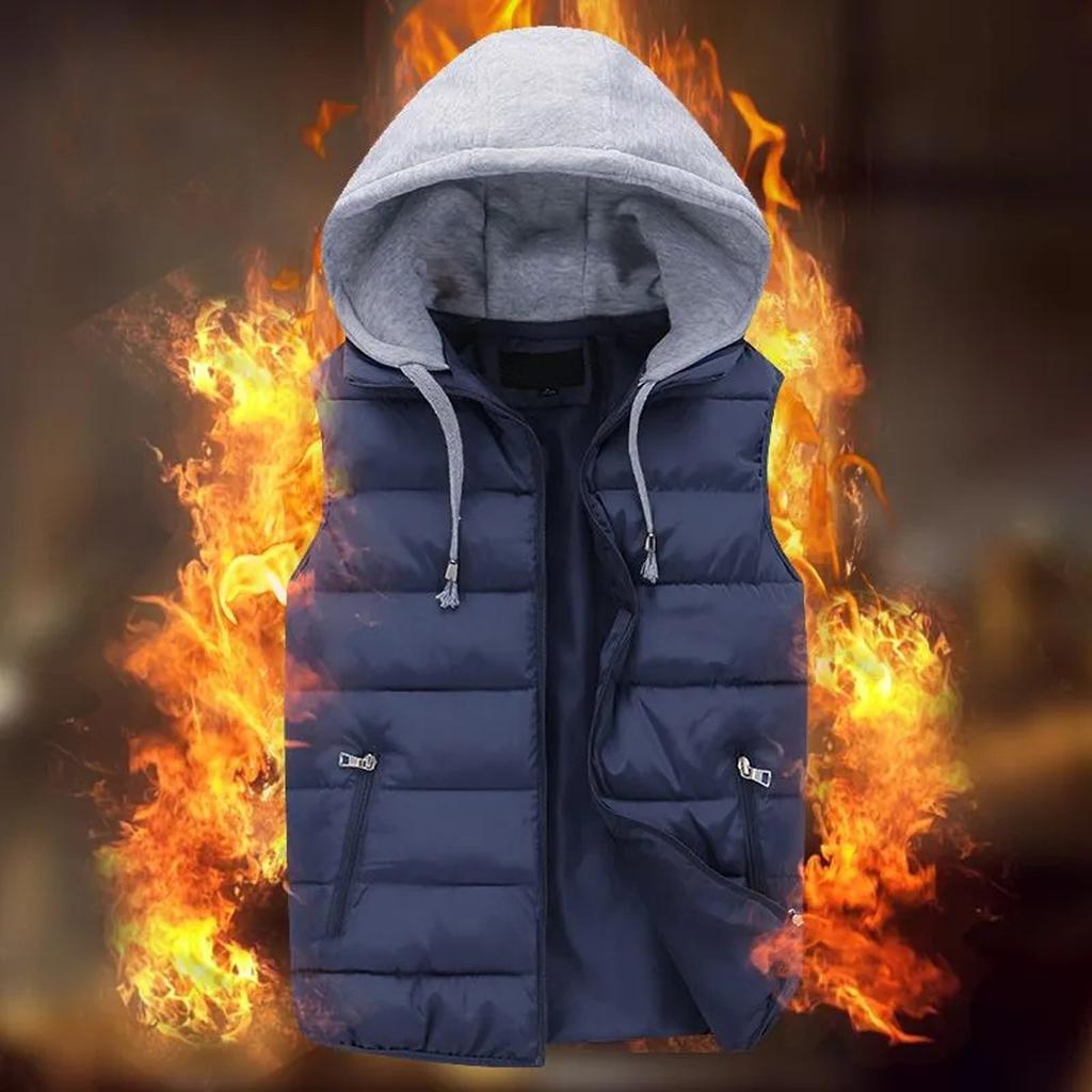 Пара Стиль Мода Сплошной Цвет Карман Молния Хлопок Пальто Жилет Пальто Женщины И Мужчины