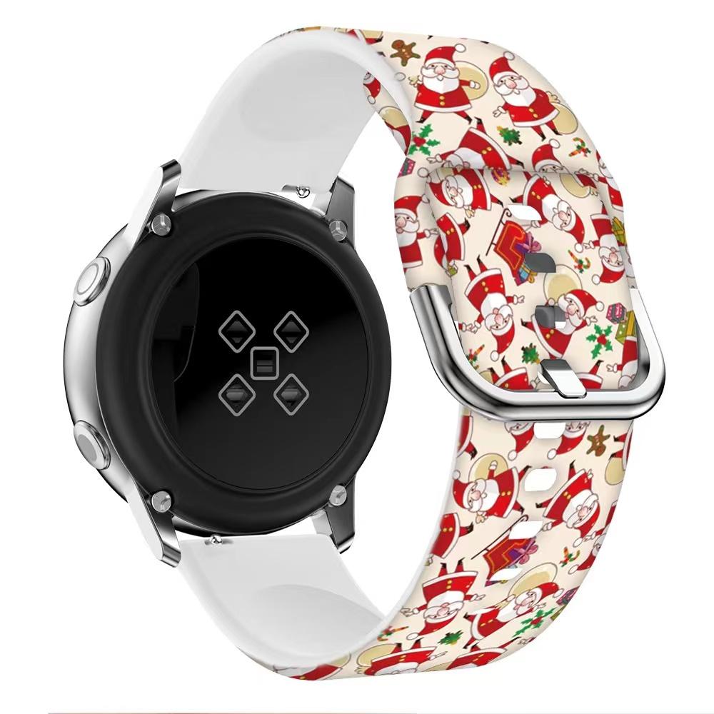 Силиконовый ремешок 20 мм 22 мм для Samsung Galaxy Watch 6/5/4/Huawei Watch 4 3 GT3 Браслет-ремешок в рождественском стиле Amazfit GTR/GTS 4
