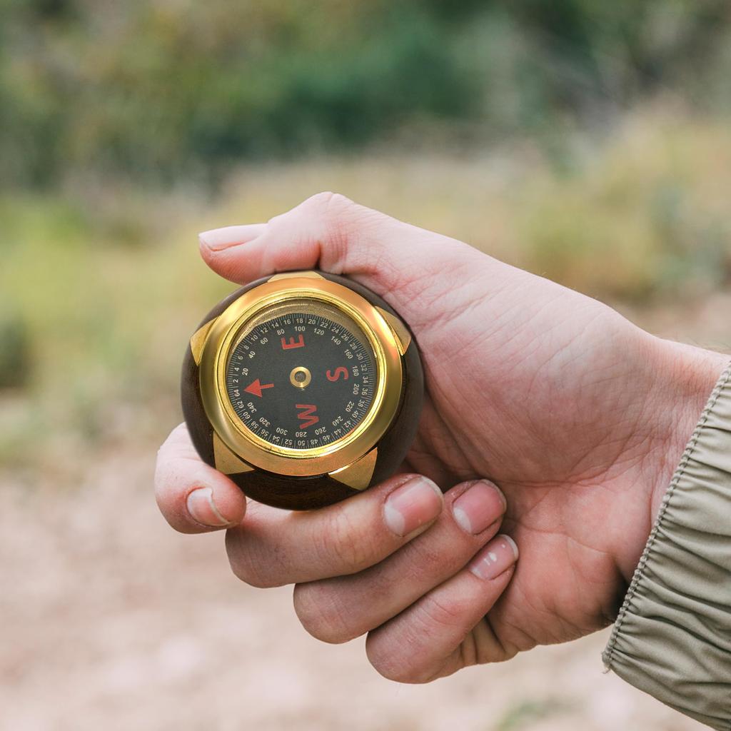 Handtooled Handcrafted Brass & Hardwood Desk Compass - Nautical Collection IM-Q7KL-GSYC