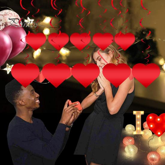 Подвеска-гирлянда в виде сердца любви для свадьбы, вечеринки, дня Святого Валентина, бумажное подвесное украшение «Любовь» со спиральной нитью, реквизит для сцены, праздник