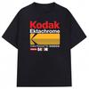 Kodak Летний бренд 100% Чистый хлопок Мужская футболка Повседневная Уличная для спорта на открытом воздухе Однотонная Универсальная Дышащая С коротким рукавом