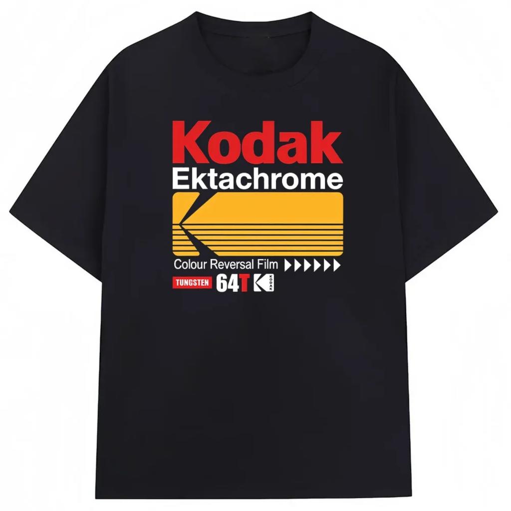 Kodak Летний бренд 100% Чистый хлопок Мужская футболка Повседневная Уличная для спорта на открытом воздухе Однотонная Универсальная Дышащая С коротким рукавом
