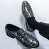 Fashion New Men's Stripe Pattern Loafers Hip Hop Rock Casual Shoes Male Wedding Dress Homecoming Footwear Zapatos Hombre