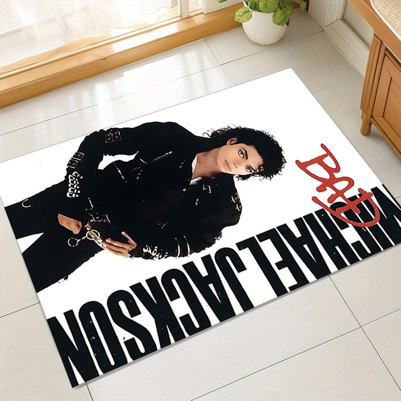 Michael Jackson Bad Album Carpet For Playroom Bedroom Living Room Sofa Home Decorkids Game Area Rug Nonslip Floor Mat