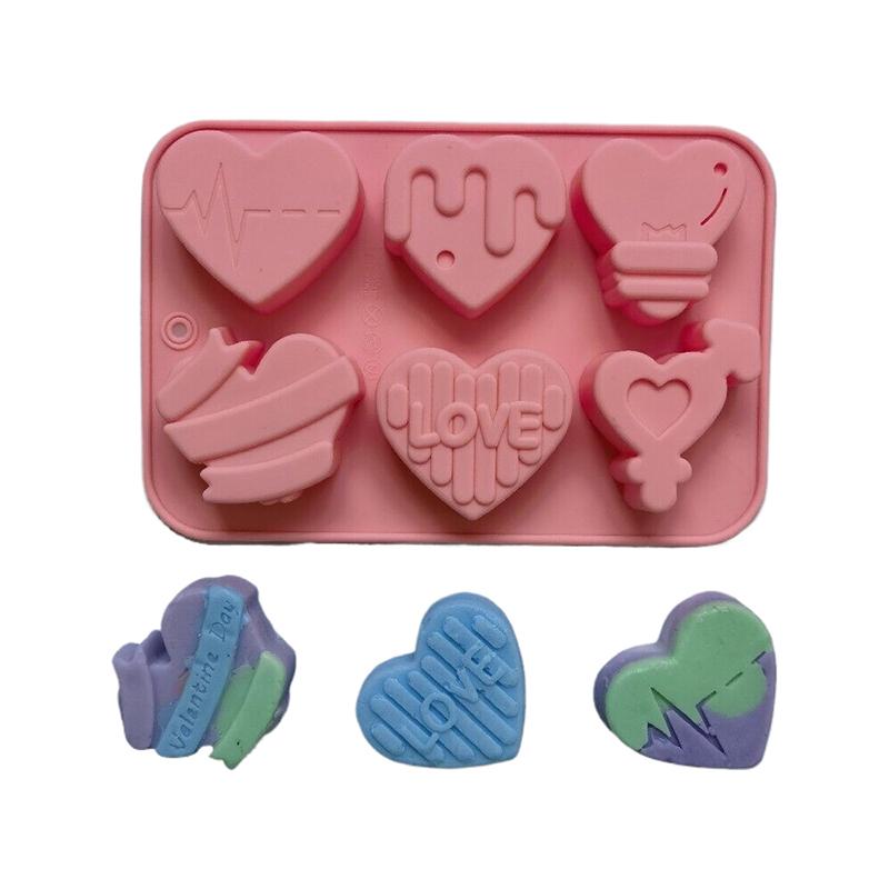 Multicavity Love Heart Chocolate Silicone Mold Candy Biscuit Mould Love Ice Tray Baking Tool Gift Love Fondant Cake Candle Mold