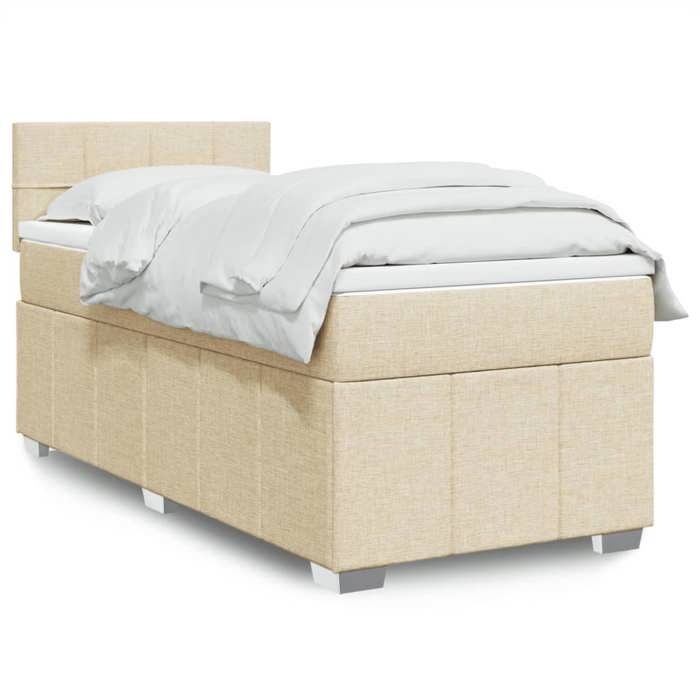 Maison Exclusive - Sommier à lattes de lit avec matelas Crème 80x200 cm Tissu