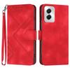 For Motorola Moto G Power (2024) Wallet Case Line Imprinted PU Leather Phone Cover with Strap