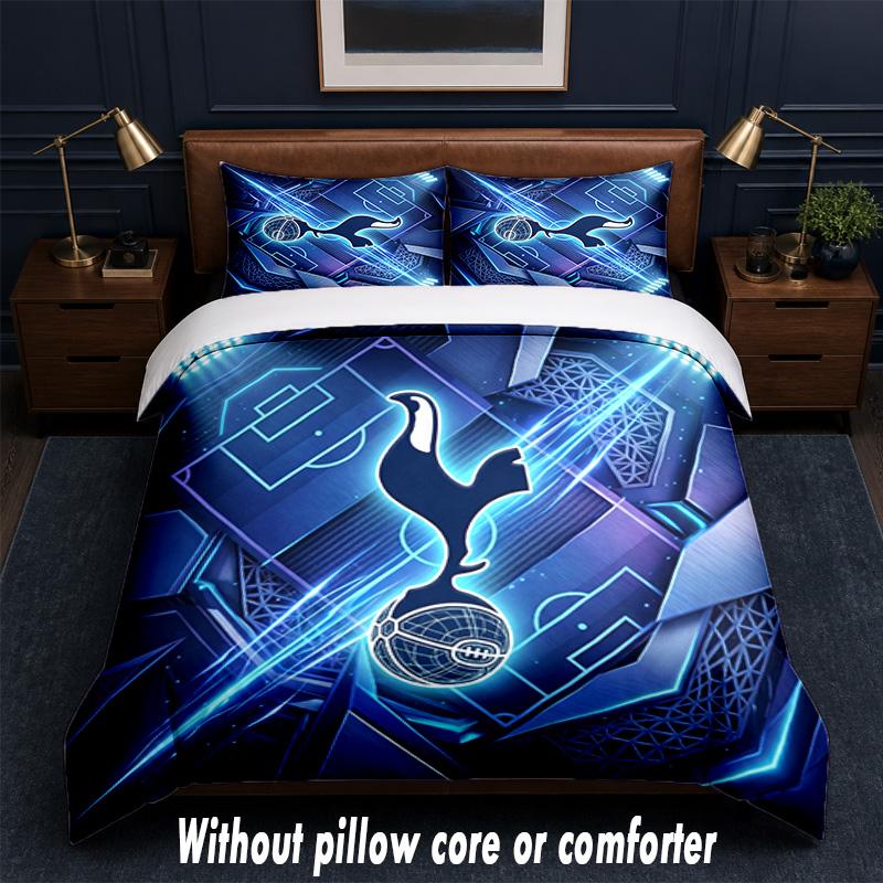 Tottenham Hotspur Design Bed Bedding Set 1 Duvet Cover + 2 Pillowcases Soft Breathable Household Bed Linens