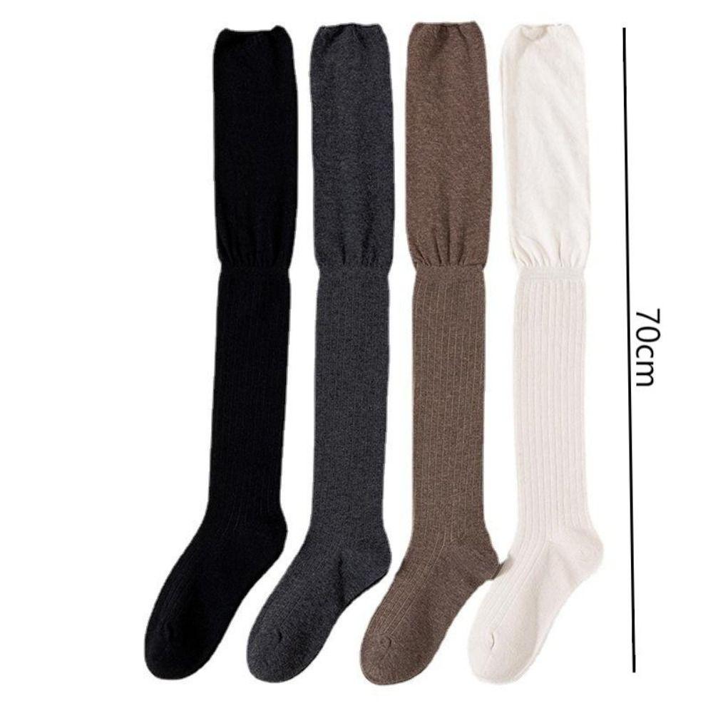 Сохраняющие тепло гольфы до колена однотонные гольфы выше колена модные грелки для ног осень зима