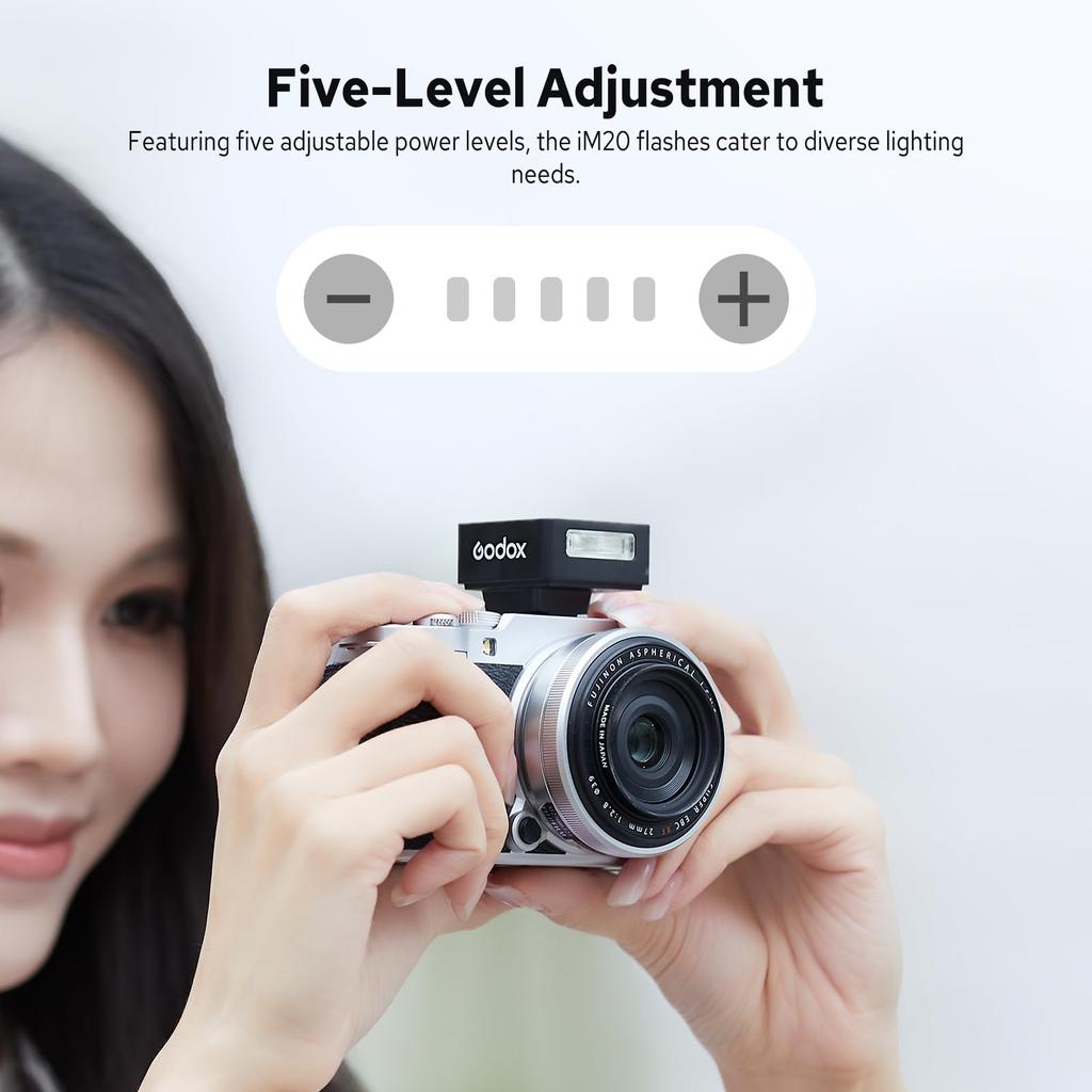 Godox Authorized Godox iM20 Camera Flash iM20 Mini Flash 5 Output iM20 Mini Flashlight Strobe with Lithium Compatible with and Sony Dealer