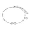 Bracelet - Lotus - Silver Infini - Pampille Coeur - Oxyde De Zirconium - 19 Cm