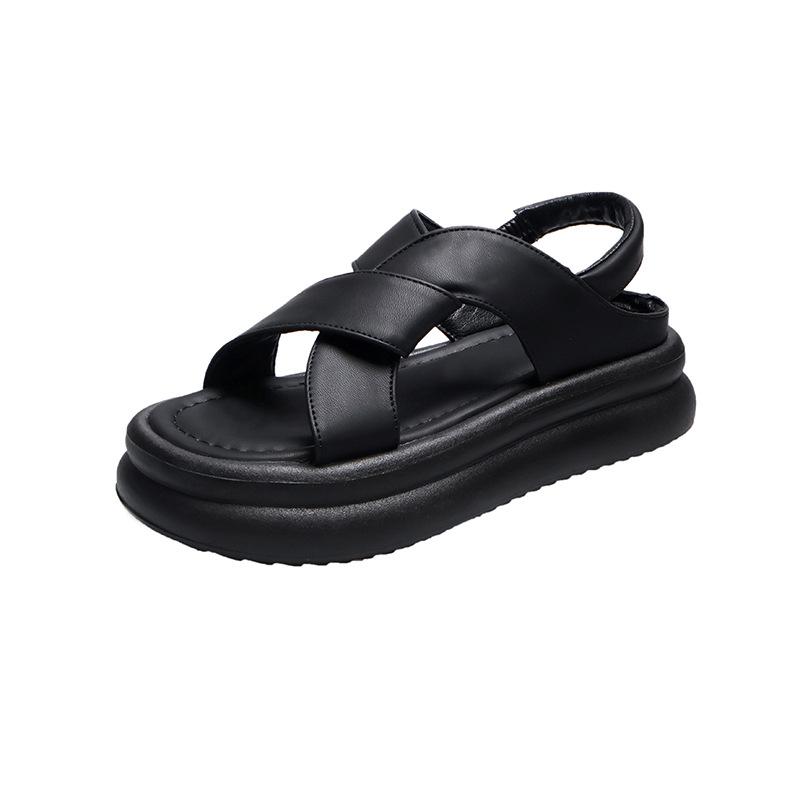 Интернет знаменитости сандалии на платформе женская одежда лето 2024 новинка модная универсальная и тонкая спортивная пляжная обувь