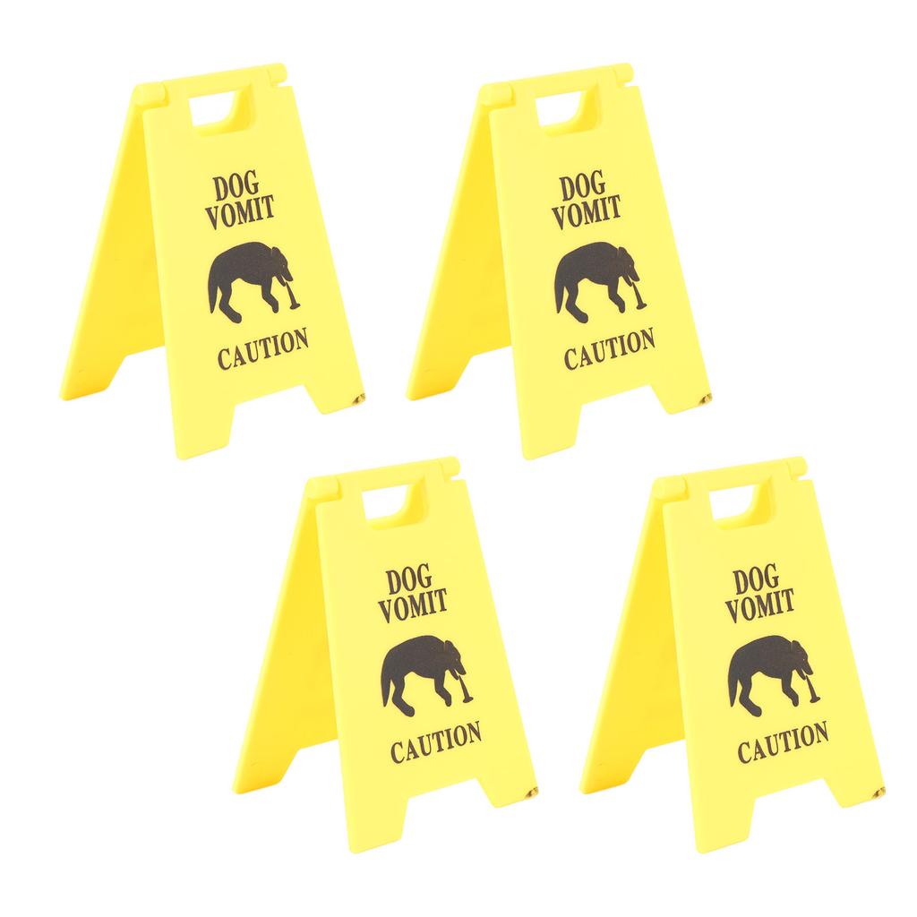 4Pcs Dog Vomit Sign 3D Printing Wear Resistant Multifunctional Dog Vomit Warning Sign Decoration