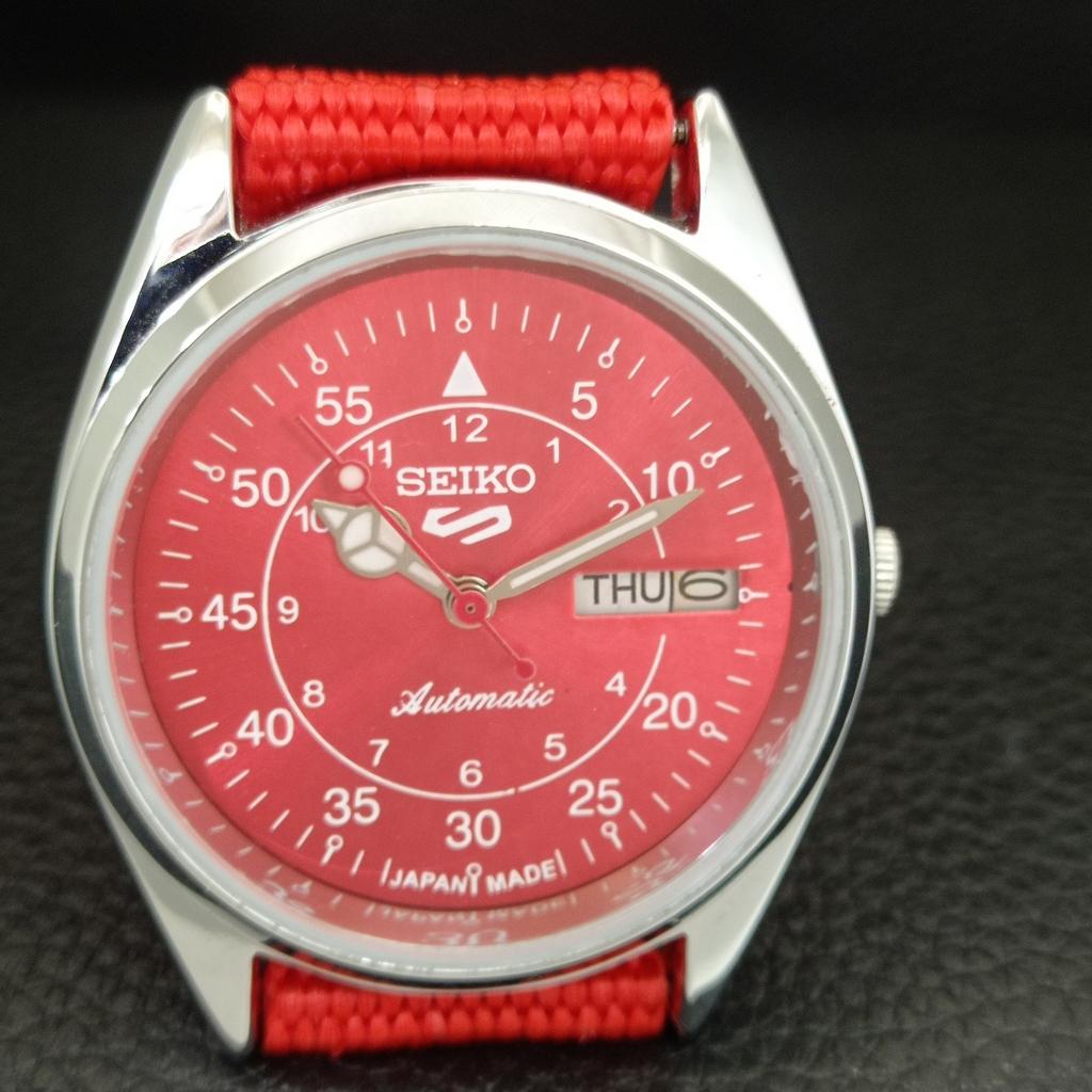 АВТОМАТИЧЕСКИЕ ВИНТАЖНЫЕ ВОССТАНОВЛЕННЫЕ ЧАСЫ SEIKO 5 6309A ЯПОНИЯ МУЖСКИЕ КРАСНЫЙ ЦИФЕРБЛАТ a442296-1