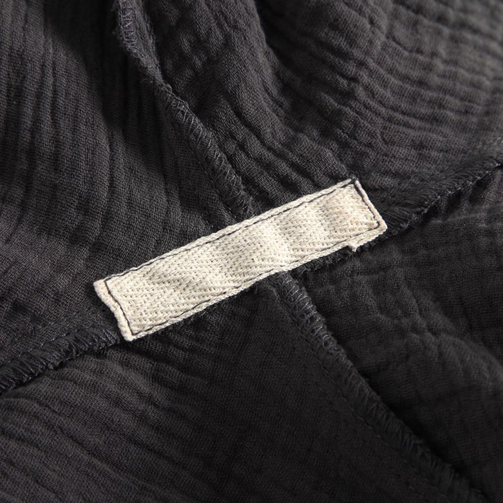 SISOFTLY Короткий рукав Длина спереди Верх и низ Однотонный Прохладный и Идеальный для малыша и подарков Женская пижама, Двухслойная марля, Брюки 3/4, Разрез,