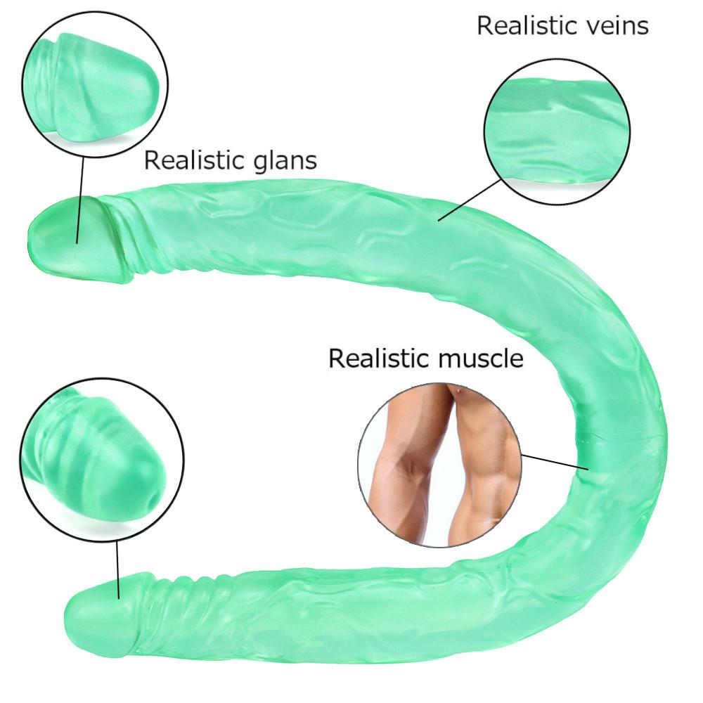 Двойной фаллоимитатор RUNYU, реалистичные фаллоимитаторы, член, лесбийская вагинальная анальная пробка, гибкий искусственный пенис для женщин, фаллоимитаторы, секс-игрушки