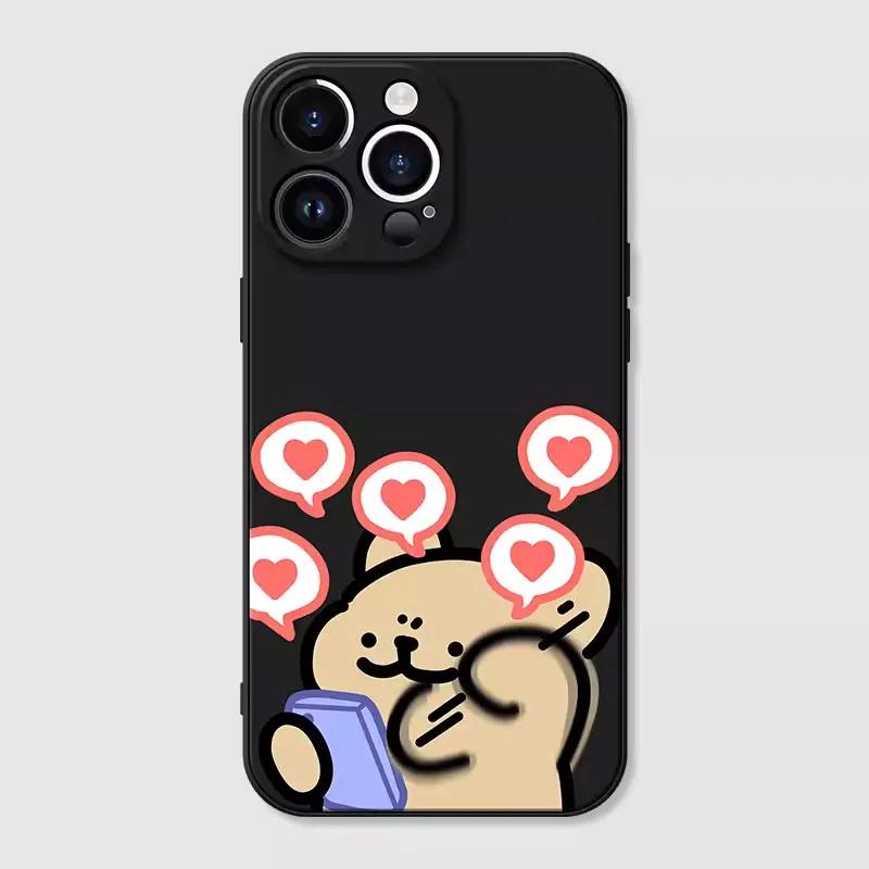 Забавный чехол для телефона с изображением пары животных (собаки) для IPhone 16 15 Pro Max 13 12 11 XS MAX X 7 8 14Plus SE2, противоударный чехол для влюбленных, Fundas, Skin