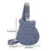 Guitar Shape Messenger Bag for Women Fashion Crossbody Bag Contrast Color Shoulder Bag Aesthetic Top Handle Bag  Silver