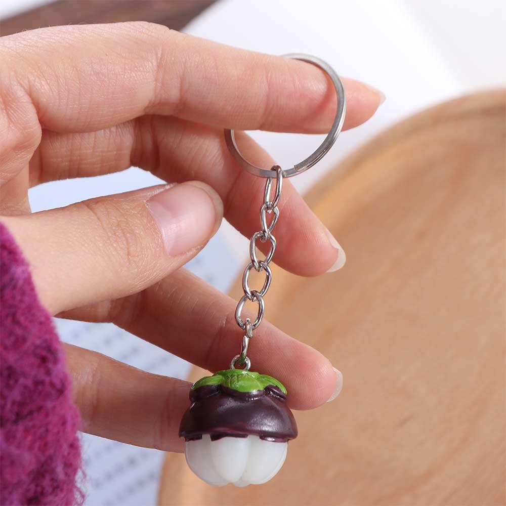 Simulation Mangosteen Model Pendant Mangosteen Food Keychain Simulation Potato Keychain Couple