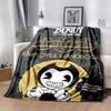 D Print Bendy the Ink Machine Flannel Blanket Soft Comfortable for Bedroom Living Room Sofa Beds Home Decor Textiles
