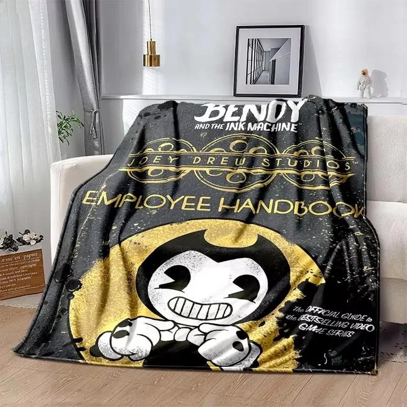 D Print Bendy the Ink Machine Flannel Blanket Soft Comfortable for Bedroom Living Room Sofa Beds Home Decor Textiles