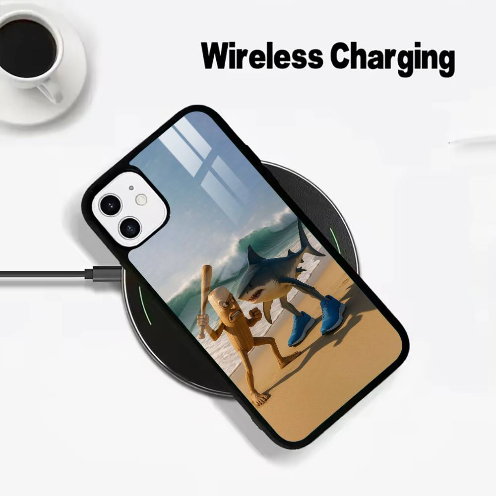 Brainrot Tralalero Phone Case For IPhone17 16 15 14 13 12 11 Pro Max 16/15/14Plus Wireless Charger Cover Funda