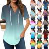 Женские летние футболки с V-образным вырезом, толстовки с коротким рукавом, туники, повседневные свободные туники, толстовки