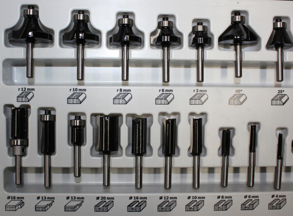 Milling Cutter Set 30 Pcs. 6mm Handle