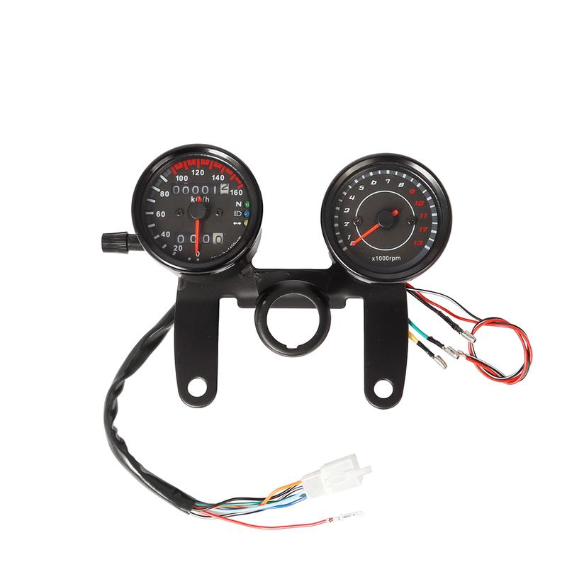 2 in 1 Motorcycle Odometer Speedometer Tachometer Modified LED Speed Meter Gauge Motorbike Odometer Universal For Cafe Racer