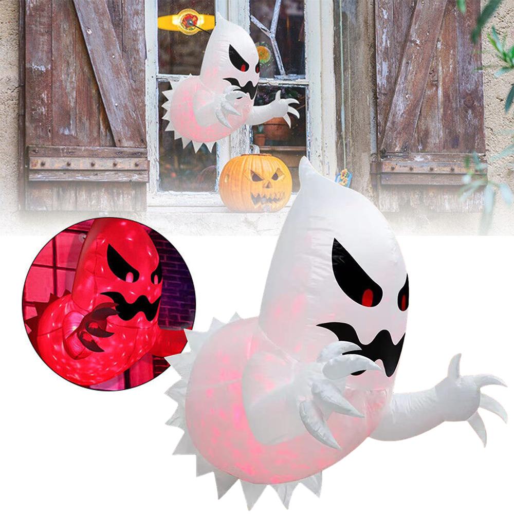 Halloween Inflatables Blow Up Ghost with LED Light Indoor/Outdoor Yard Decor