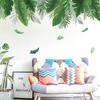 Tropical Plant Green Leaves Wall Stickers For Living Room Bedroom Sofa Wall Deco