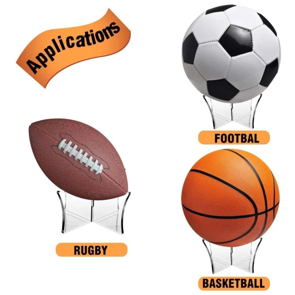 Support Base Basketball Ball Stand Acrylic Ball Rack Multifunction Football Display Holder