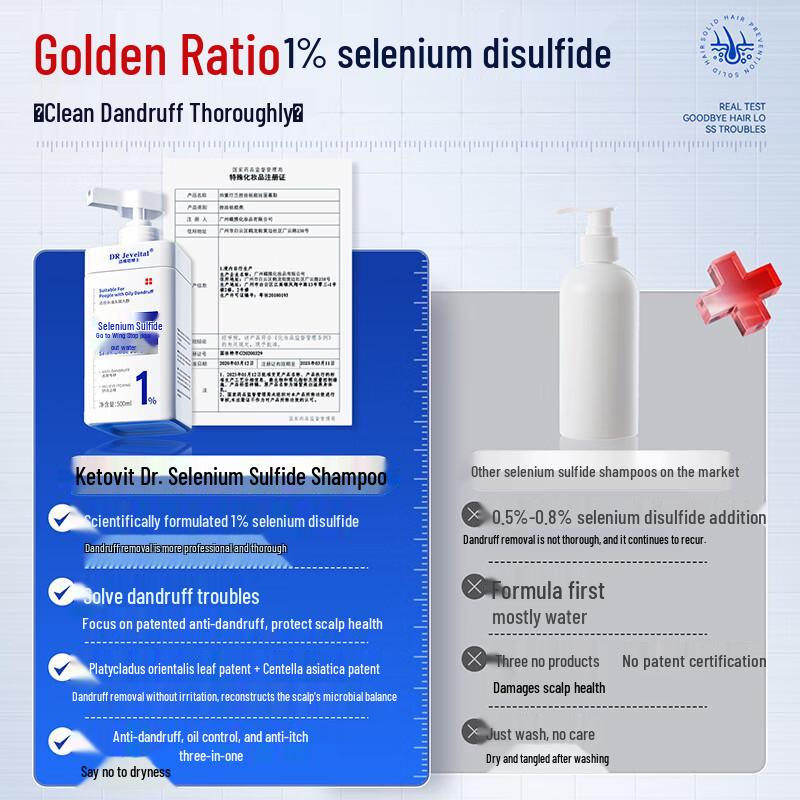 DR JEVEITAL Selenium Sulfide Dandruff, Itch & Oil Control Shampoo 500ml