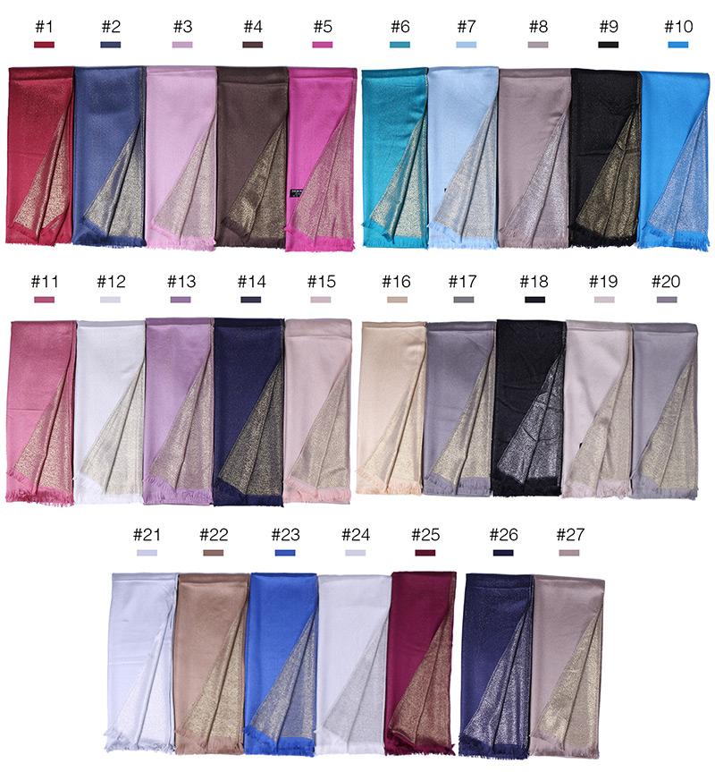 Блестящий люрекс хлопок золото хиджаб шарф женский серебряный кисточки шали мусульманские шарфы головной платок однотонные обертывания повязка на голову пашмина столы